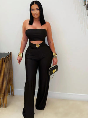 Navel Tube Top Jumpsuits