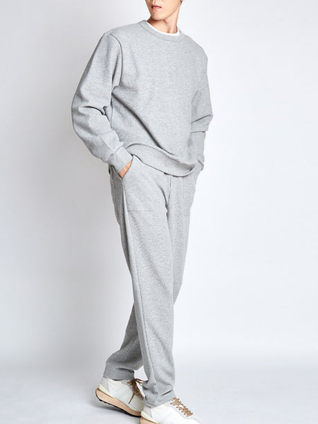 Simple Drawstring Straight-fit Sports Pants