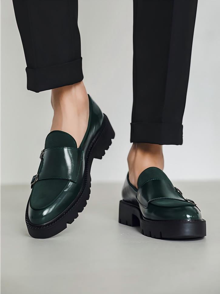 Patchwork Platform Slip-on Loafers