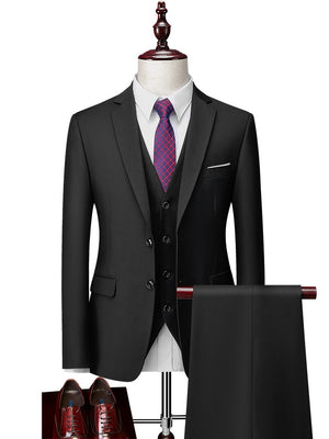 Slim-fit Business Suit Set 3-piece Sets