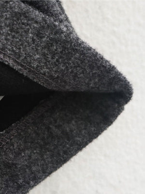 Lapel Zipper Solid Color Simple Oversized Woolen Jacket