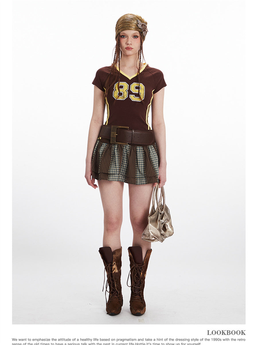 Liber Summer Women's Contrasting colors Letters/Numbers/Words T-shirts