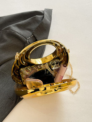 Acrylic Glossy Irregular-shaped Clutch/crossbody Bag For Evening Events