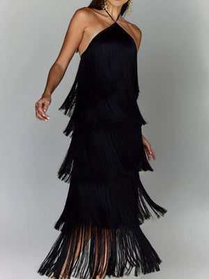 Tassel Backless Maxi Dresses