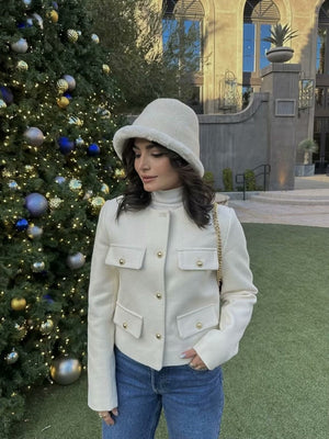 Chanel-inspired Stylish Short Dress With Button Embellishments Blazers