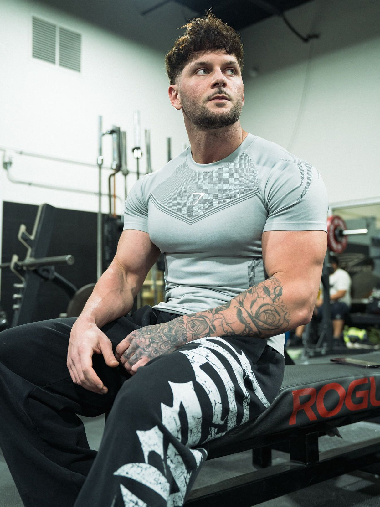 GYMSHARK Tight Fitness Quick-drying T-shirts