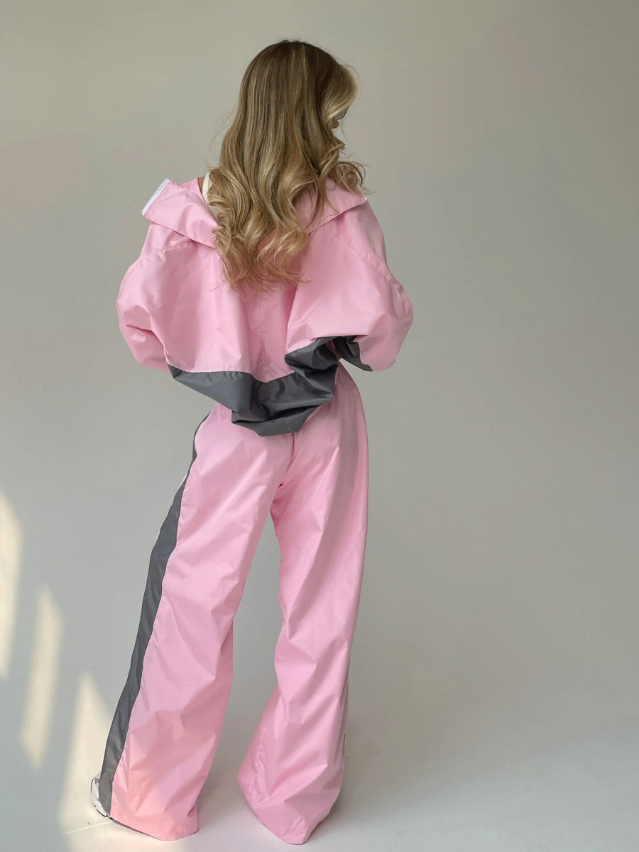 Liber Autumn women's contrast color jacket long sleeve two piece suit
