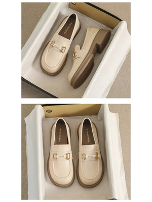 Liber Spring and Autumn Thick-soled Metal Buckle Women's Loafers