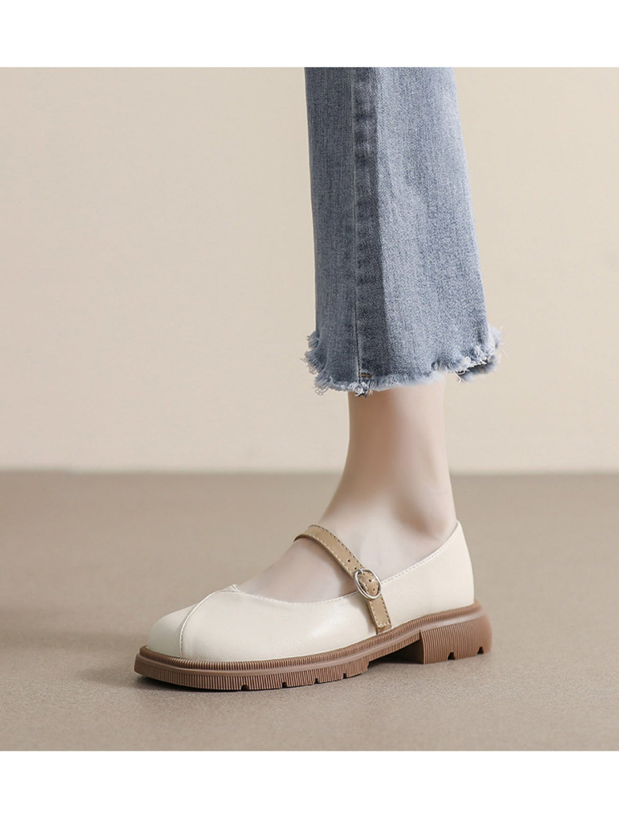 Liber Spring and Autumn Colorblock Women's Mary Jane Shoes