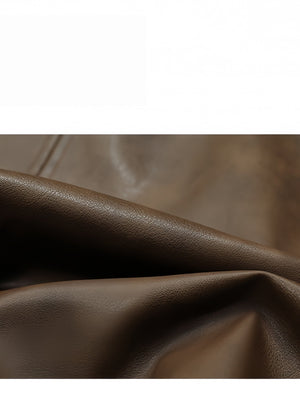 Retro Locomotive Cleanfit Deconstruction Splicing Leather Jacket