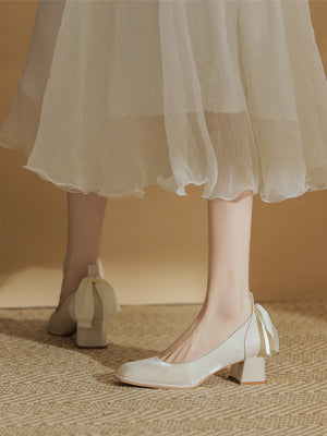 Bow-tie Satin High Heels