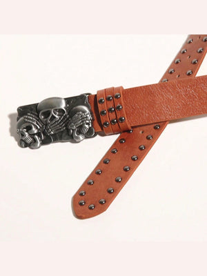 Skull Punk Snap Fasteners Belts