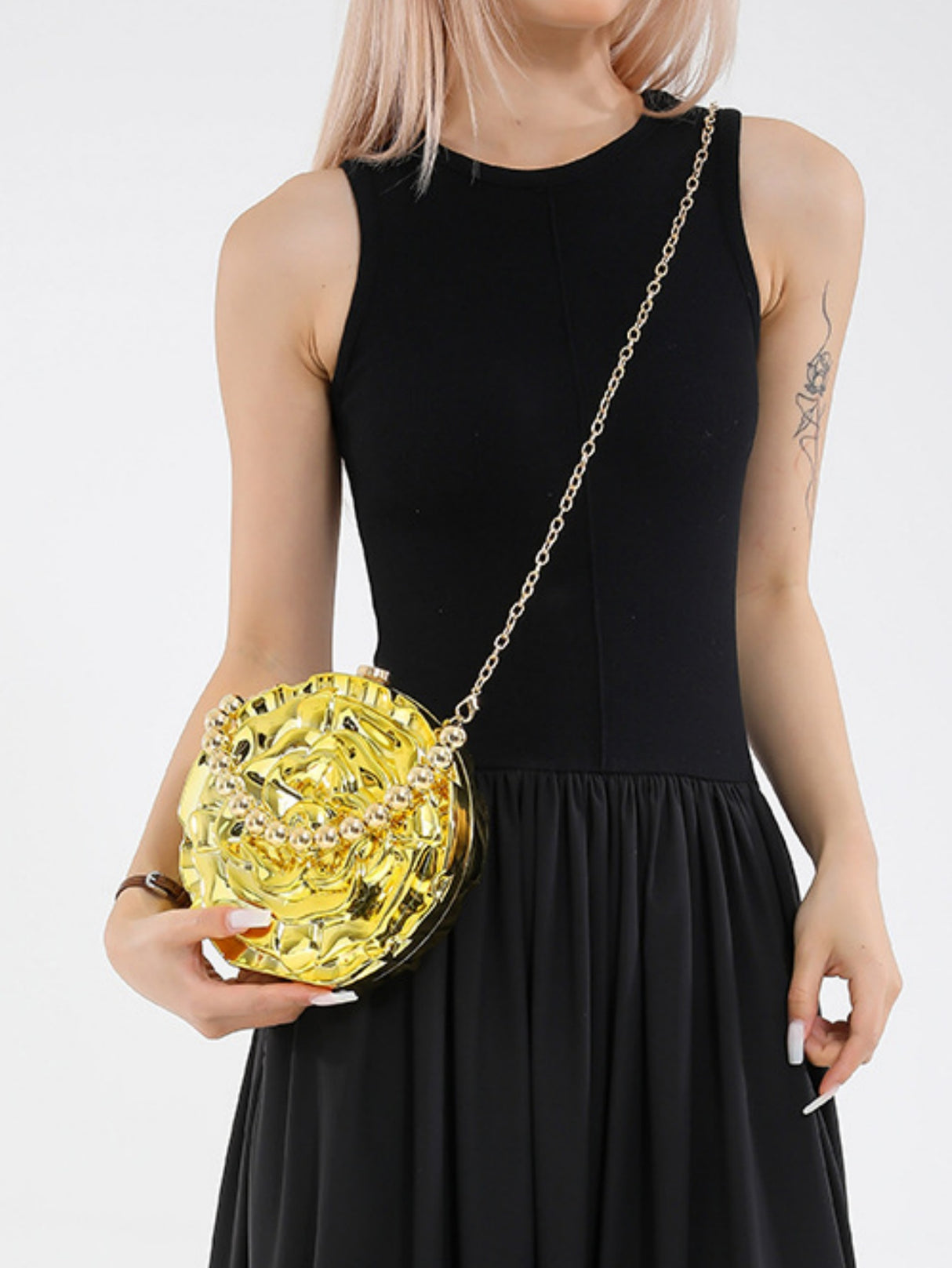 Flower-shaped Round Evening Shoulder Bag