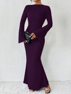 Hip-hugging Long Sleeve Slim-fit Maxi Dresses