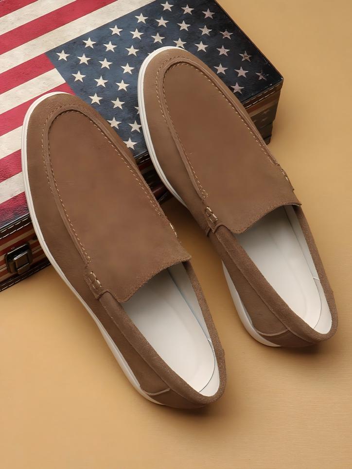 Solid Color Slip-on Loafers