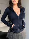 Zippered Short Fit Hooded T-shirts