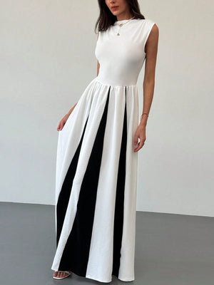 Color-blocked Splicing Parties Maxi Dresses