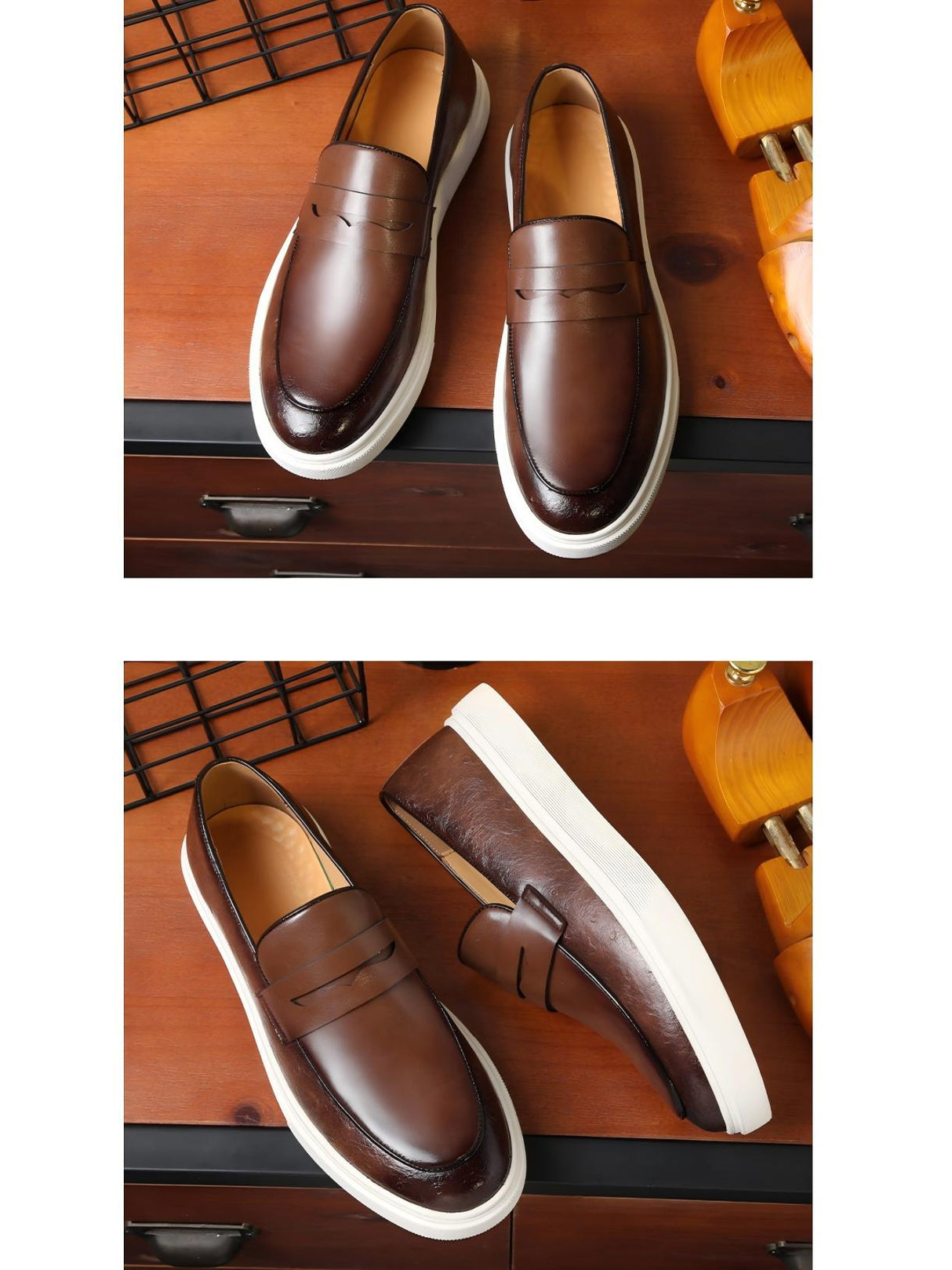 Ostrich Embossed Loafers