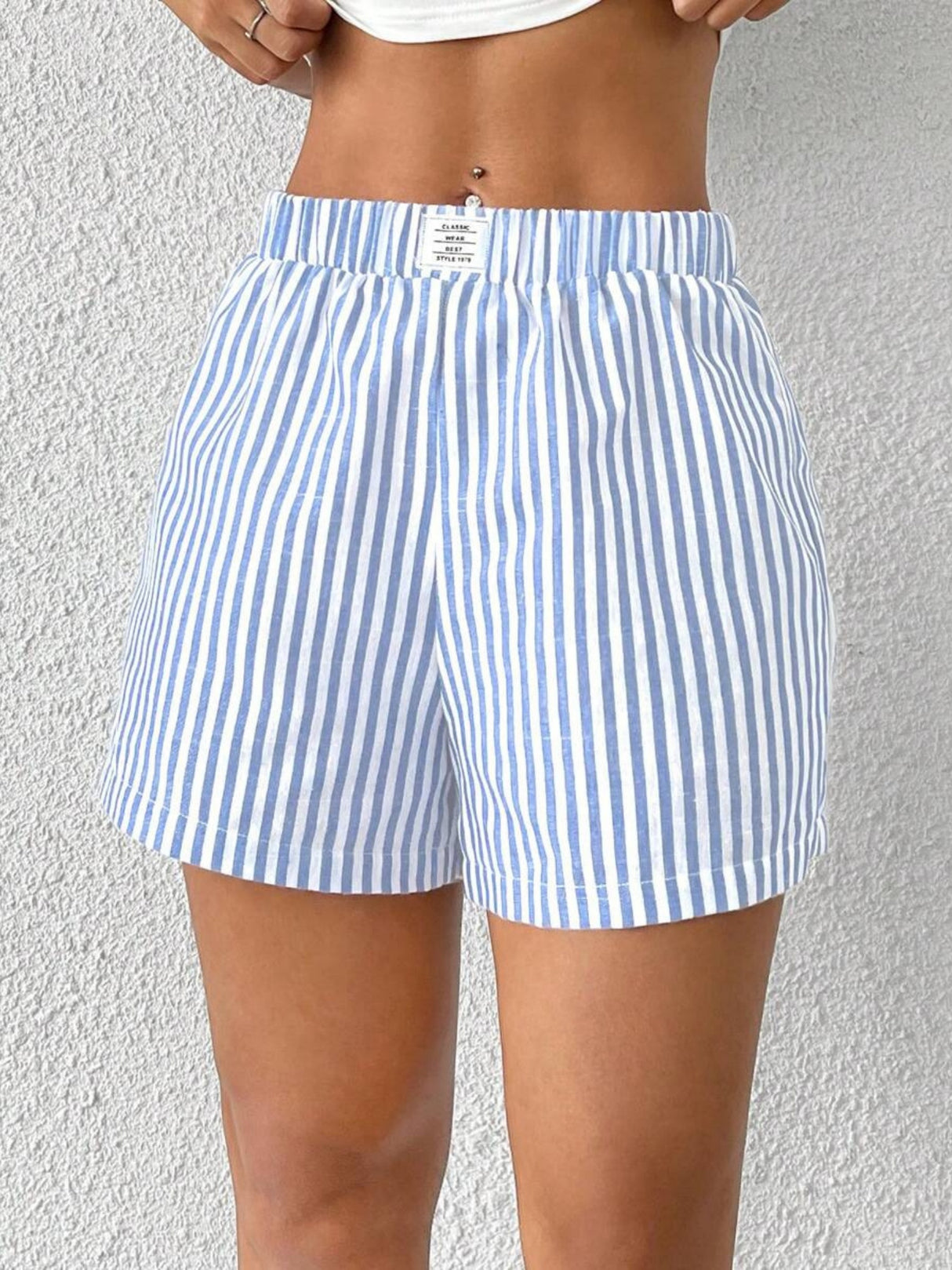 Stripes High-waisted Shorts
