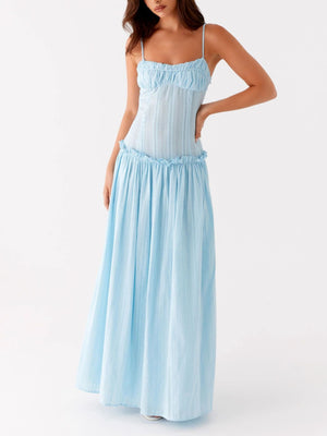 Ruffled Edges Camisoles Sweet Maxi Dresses
