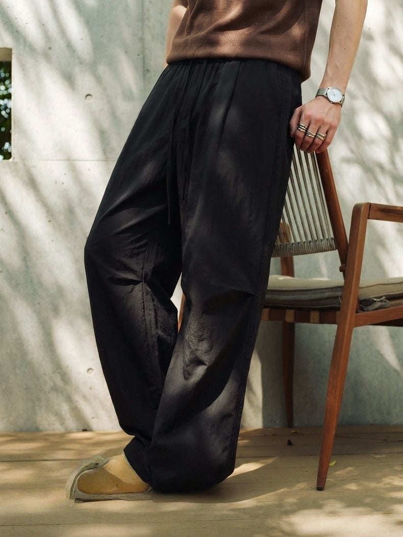 Flax Loose-fit Slimming Straight-fit Pants