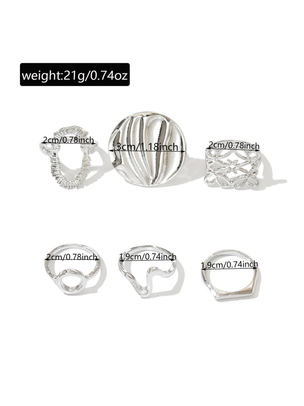 Geometric Openwork Ring Set
