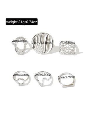 Geometric Openwork Ring Set