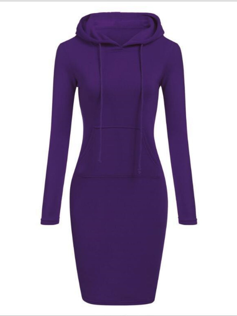 Long Bodycon Long Sleeve Dress Hoodies