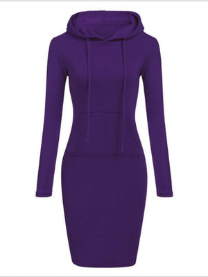 Long Bodycon Long Sleeve Dress Hoodies