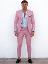 Flax Solid Color Suit Set 2-piece Sets