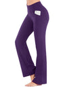 Pocket Exercise Yoga Fitness High-waisted, Tummy-flattening Elastic Flared Trousers
