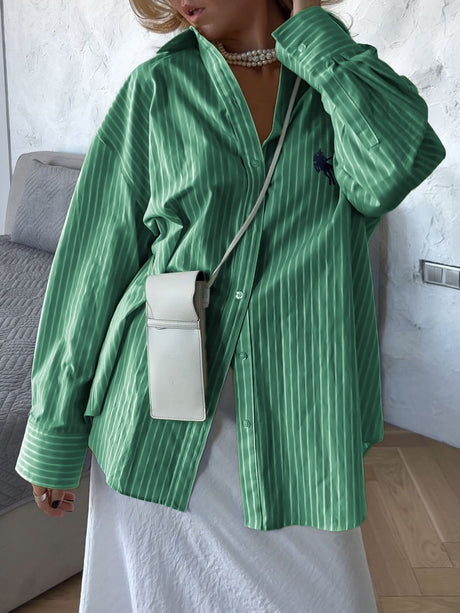 Stripes Buttons Long Sleeves Shirts