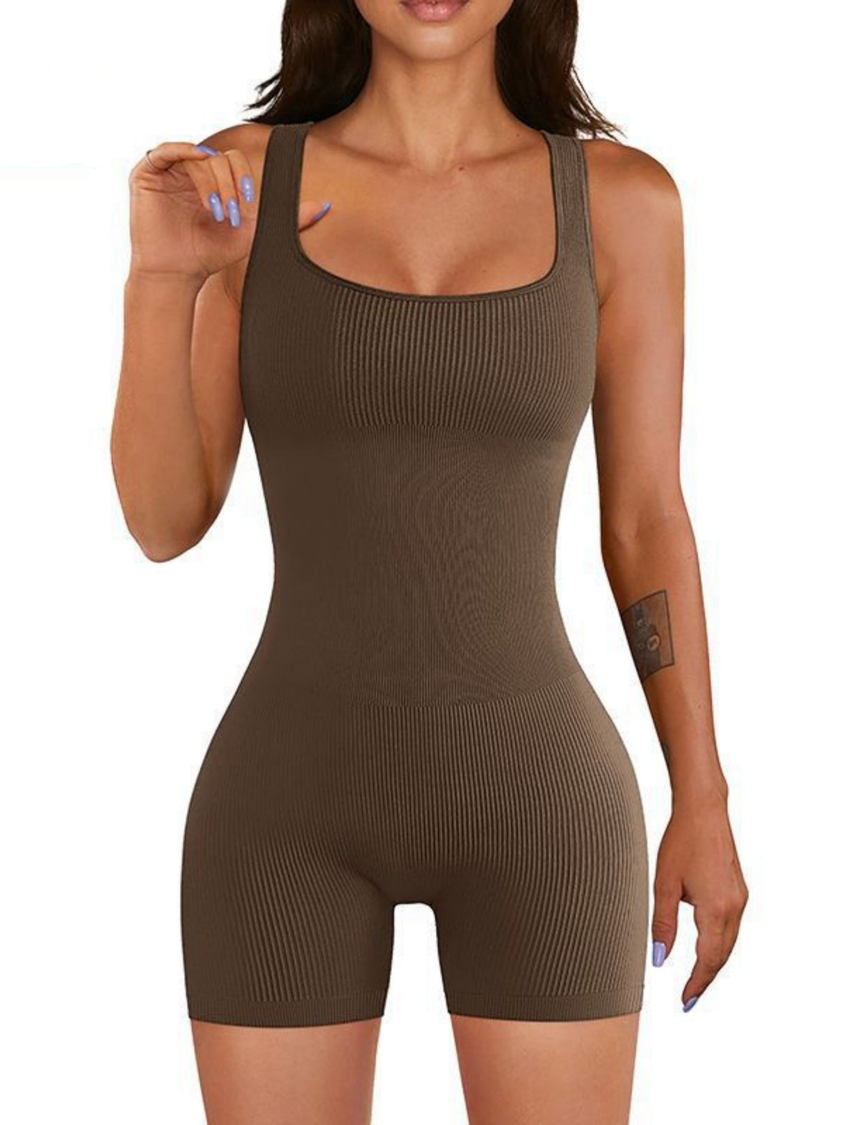 Seamless Thread Detachable Chest Spaghetti Strap Backless Exercise Yoga Fitness Jumpsuits&Bodysuits