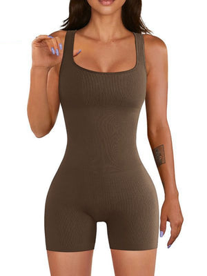 Seamless Thread Detachable Chest Spaghetti Strap Backless Exercise Yoga Fitness Jumpsuits&Bodysuits