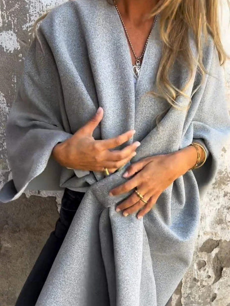 Loose V-neck Shawl Cape Top