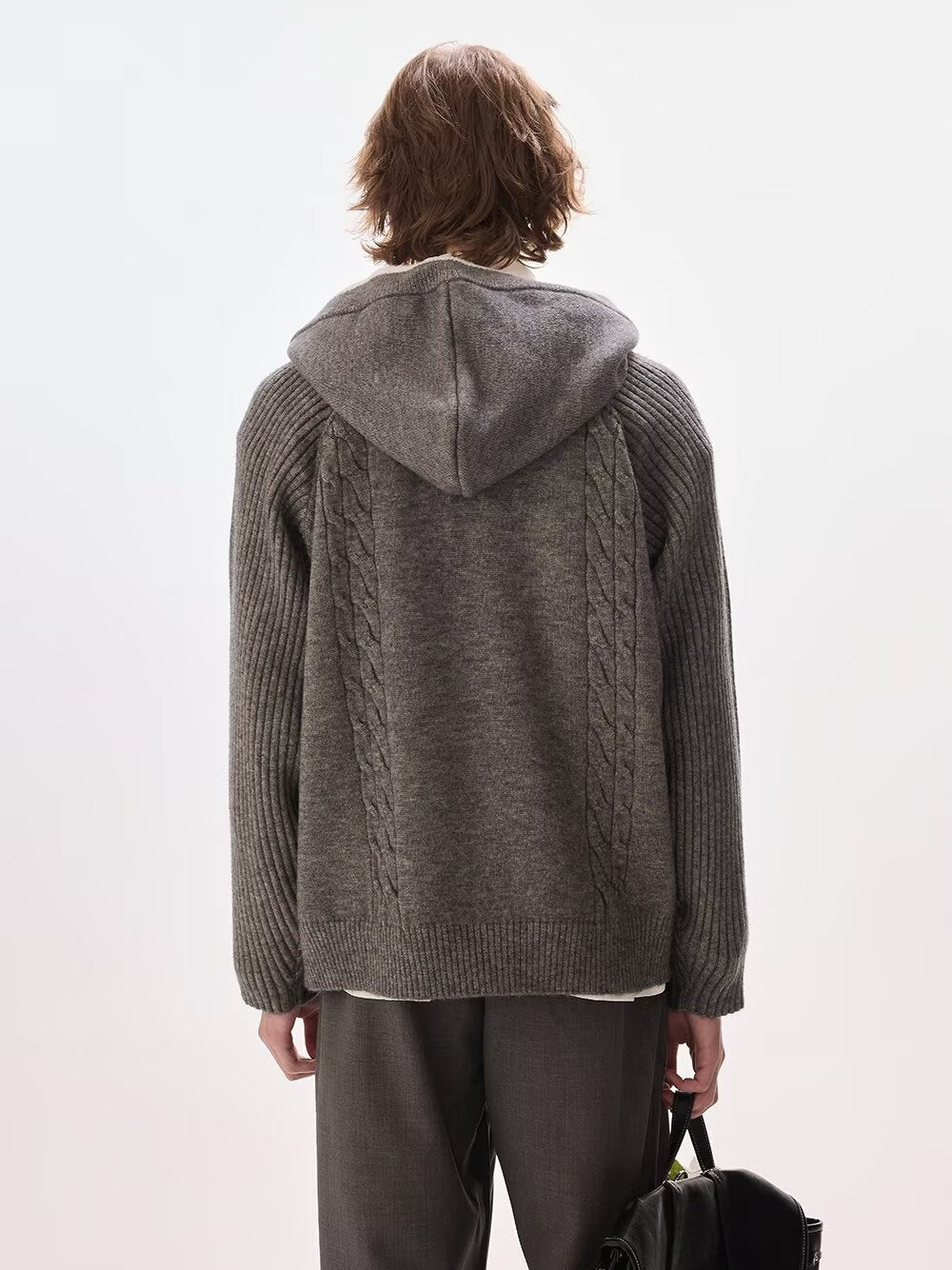 Pull à capuche demi-zip effet superposé et color-block