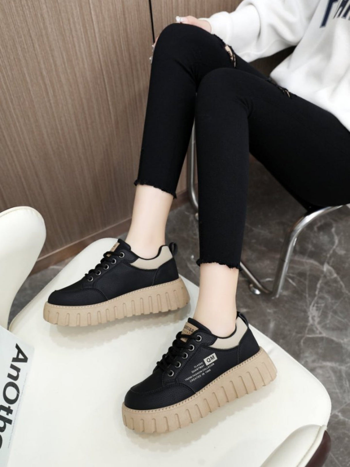 Colorblock Thick-Sole Women's Casual Sneakers