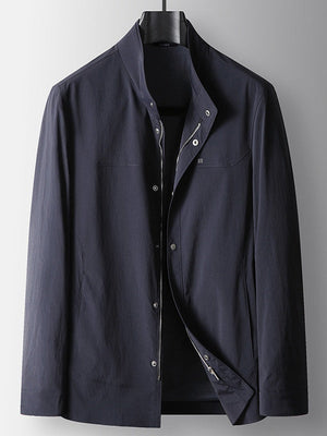 Business 4-Way Stretch Stand-Collar Zip-Up Lightweight Jacket