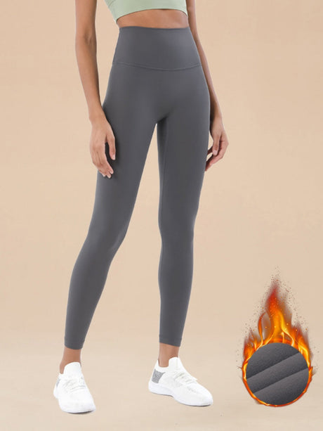 No Embarrassment High Waist Anti-rolling Edge Buttocks Lift Thickening Thin Fleece Sports Pants