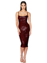 Sequins Spaghetti Strap Backless Slim Fit Hip Body Midi Dresses