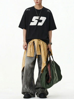 Color-blocked Printed Loose-fit T-shirts