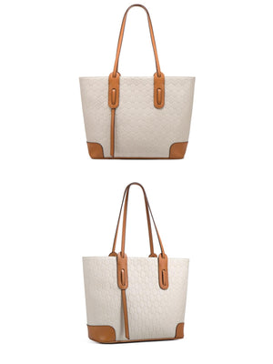 Trendy Embossed Tote Bag 4-Piece Set