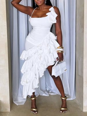 Rüschen-Camisoles zum Valentinstag, plissierte Midikleider