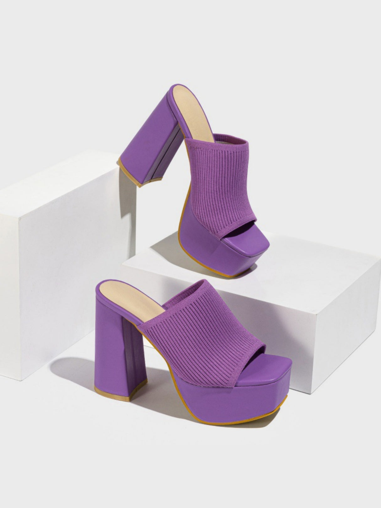Flyknit Fashion Chunky Heel Waterproof Platform Outdoor Street Sandals