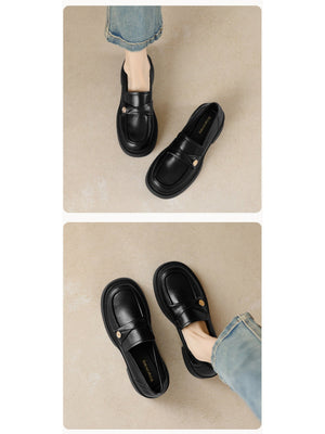 Liber Spring and Autumn Thick-soled Metal Buckle Women's Loafers