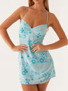 Sequin Beads Spaghetti Strap Backless Tie Sweet Mini&Short Dresses