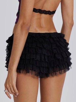 Y2K Bow Lace Multi-layered Wavy Lace Sweet Shorts