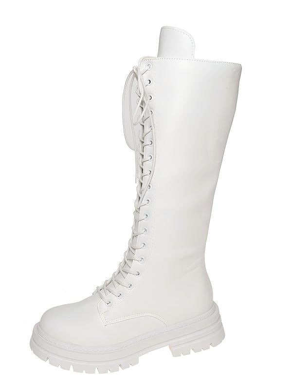 Retro Lace-up Riding Boots For Women