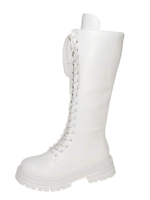 Retro Lace-up Riding Boots For Women