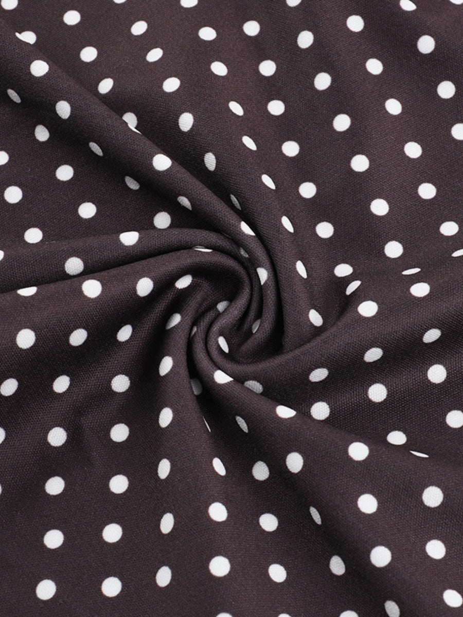 Polka Dot Print Camisole Sexy Backless A-pendulum Short Dress For Cocktail Party